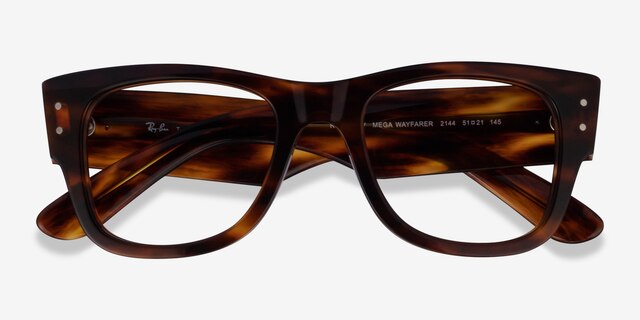 Ray-Ban RB0840V Striped Tortoise PlasticEyeglass Frames from EyeBuyDirect, Closed View