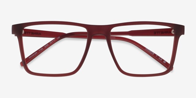 ARNETTE Brawler Matte Red PlasticEyeglass Frames from EyeBuyDirect, Closed View