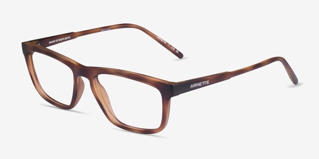 ARNETTE Roboto Matte Dark Avana PlasticEyeglass Frames from EyeBuyDirect, Angle View