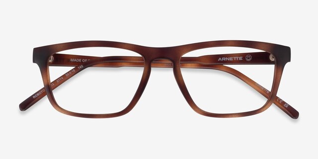 ARNETTE Roboto Matte Dark Avana PlasticEyeglass Frames from EyeBuyDirect, Closed View