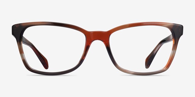 Ray-Ban RB5362 Striped Brown AcetateEyeglass Frames from EyeBuyDirect, Front View