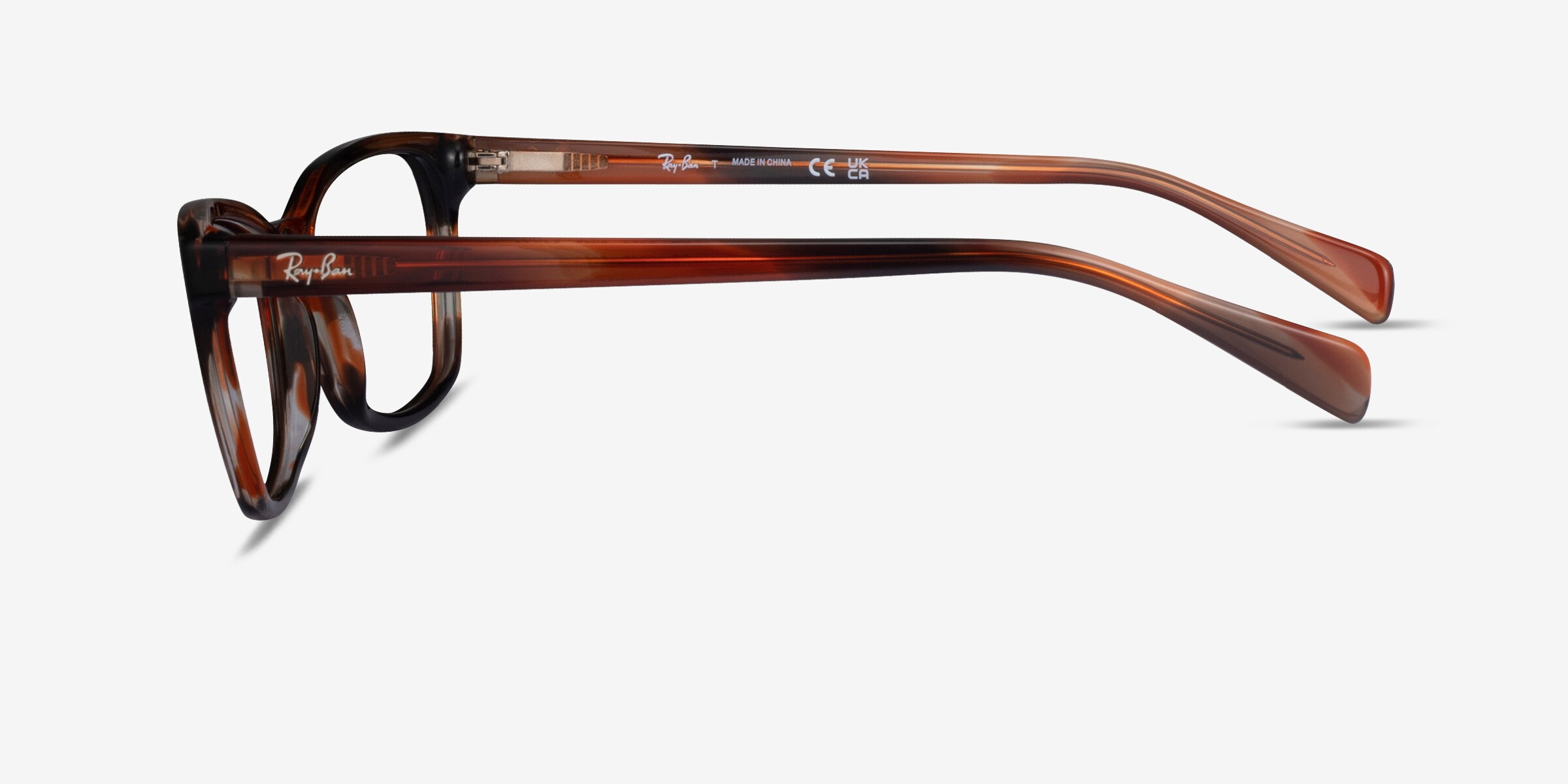 Ray-Ban RB5362 - Cat Eye Striped Brown Frame Glasses For