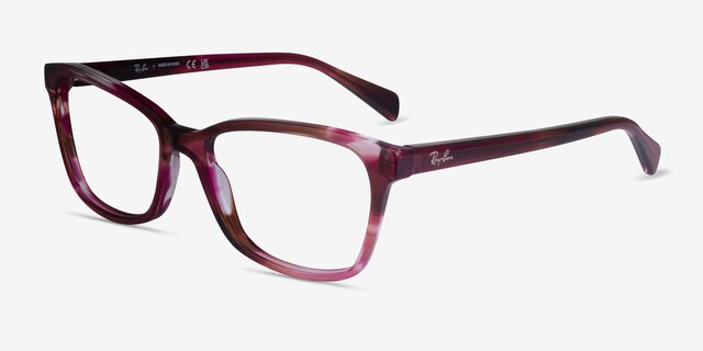 Ray-Ban RB5362 Striped Violet AcetateEyeglass Frames from EyeBuyDirect, Angle View