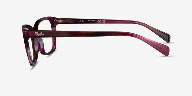 Ray-Ban RB5362 Striped Violet AcetateEyeglass Frames from EyeBuyDirect, Side View
