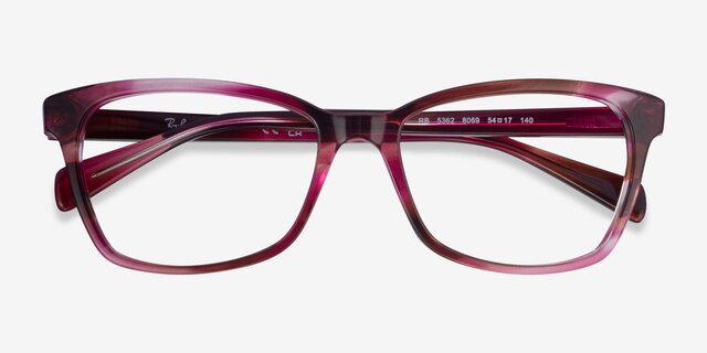 Ray-Ban RB5362 Striped Violet AcetateEyeglass Frames from EyeBuyDirect, Closed View
