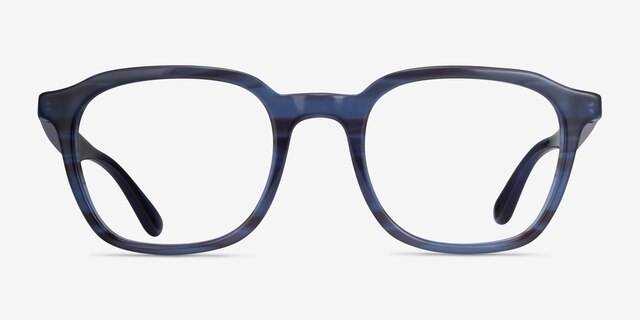 Ray-Ban RB5390 Striped Blue AcetateEyeglass Frames from EyeBuyDirect, Front View