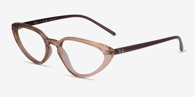 Ray-Ban RB7188 Light Brown PlasticEyeglass Frames from EyeBuyDirect, Angle View