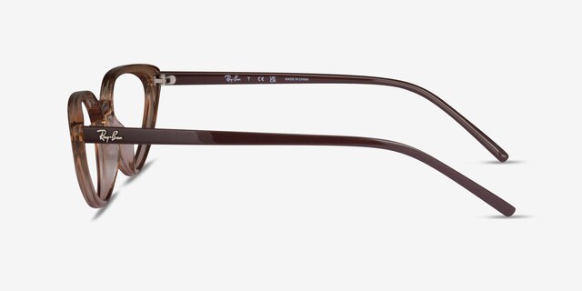 Ray-Ban RB7188 Light Brown PlasticEyeglass Frames from EyeBuyDirect, Side View