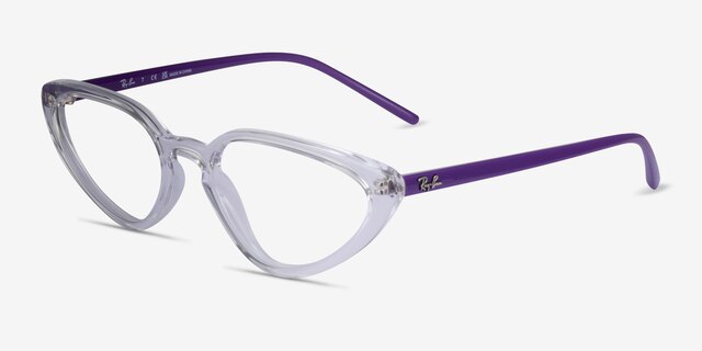 Ray-Ban RB7188 Transparent PlasticEyeglass Frames from EyeBuyDirect, Angle View
