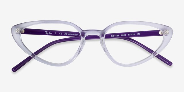 Ray-Ban RB7188 Transparent PlasticEyeglass Frames from EyeBuyDirect, Closed View