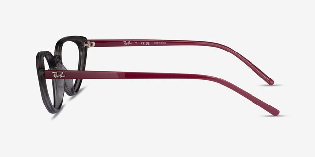 Ray-Ban RB7188 Transparent Gray PlasticEyeglass Frames from EyeBuyDirect, Side View