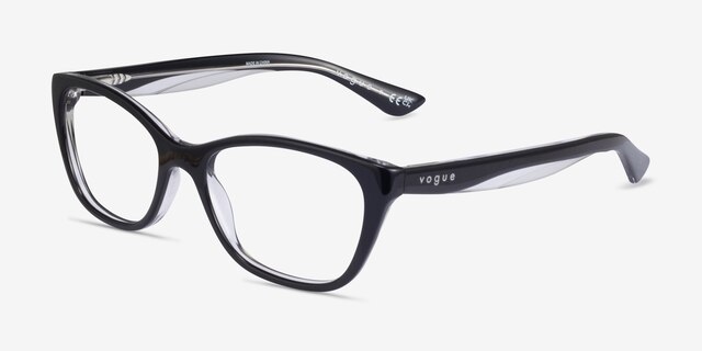 Vogue Eyewear VO2961 Top Black Transparent AcetateEyeglass Frames from EyeBuyDirect, Angle View