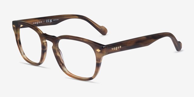 Vogue Eyewear VO5331 Striped Light Tortoise AcetateEyeglass Frames from EyeBuyDirect, Angle View
