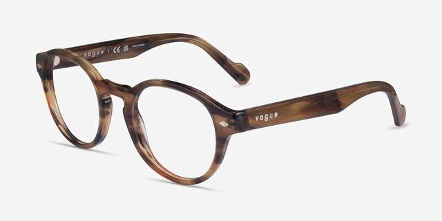 Vogue Eyewear VO5332 Striped Light Tortoise AcetateEyeglass Frames from EyeBuyDirect, Angle View