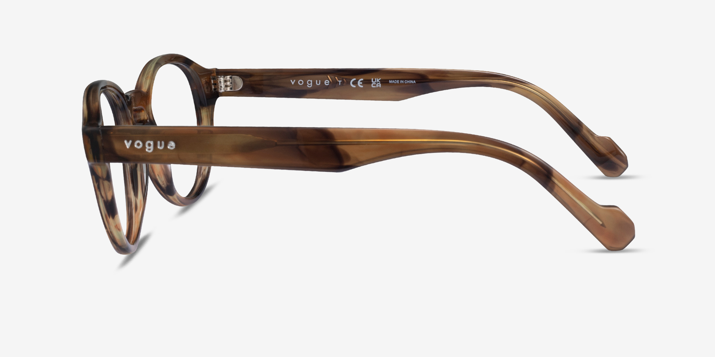 Vogue Eyewear VO5332 - Round Striped Light Tortoise Frame Eyeglasses ...