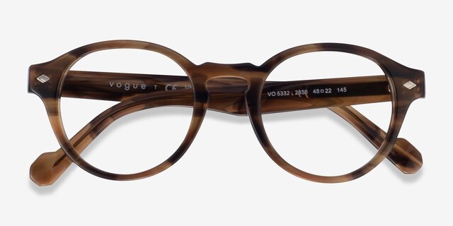 Vogue Eyewear VO5332 Striped Light Tortoise AcetateEyeglass Frames from EyeBuyDirect, Closed View