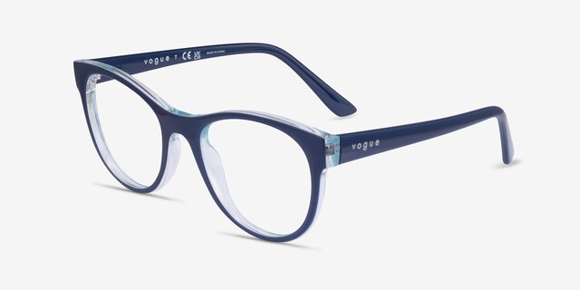 Vogue Eyewear VO5336 Blue Serigraphy PlasticEyeglass Frames from EyeBuyDirect, Angle View