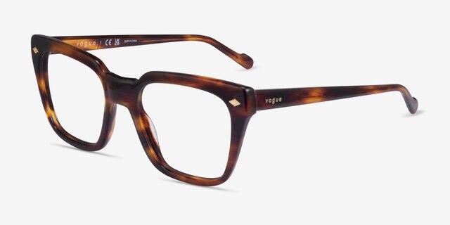 Vogue Eyewear VO5371 Matte Striped Tortoise AcetateEyeglass Frames from EyeBuyDirect, Angle View