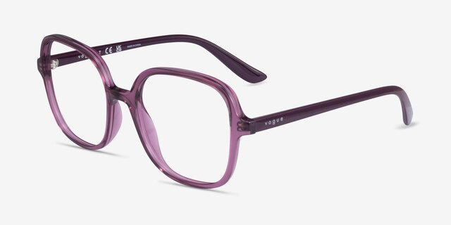 Vogue Eyewear VO5373 Transparent Violet PlasticEyeglass Frames from EyeBuyDirect, Angle View