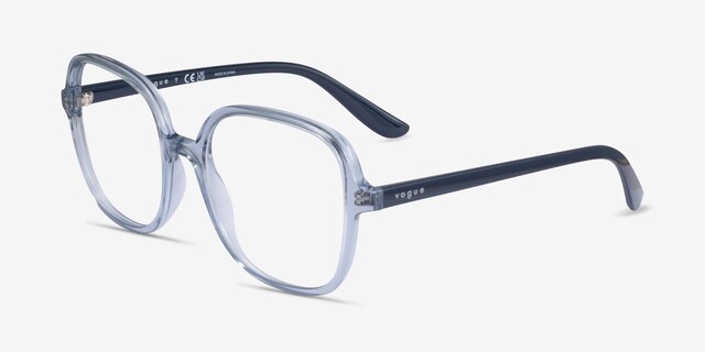 Vogue Eyewear VO5373 Transparent Blue PlasticEyeglass Frames from EyeBuyDirect, Angle View