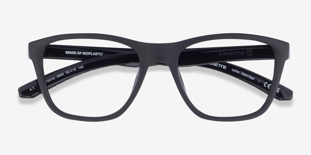 ARNETTE A.T. Matte Black PlasticEyeglass Frames from EyeBuyDirect, Closed View
