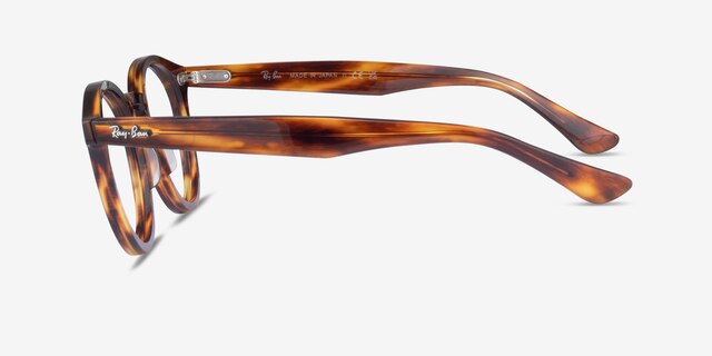 Ray-Ban RB7680V Larry Striped Tortoise AcetateEyeglass Frames from EyeBuyDirect, Side View