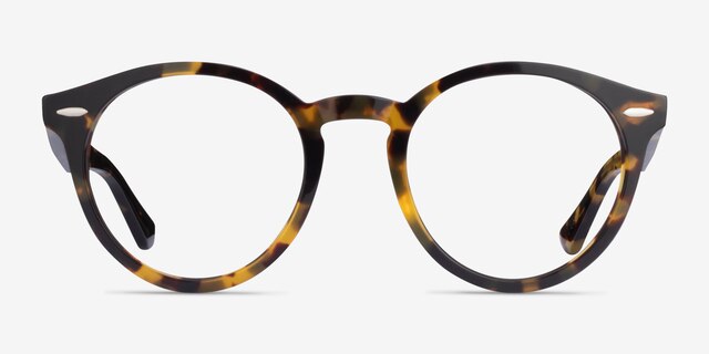 Ray-Ban RB7680V Larry Yellow Tortoise AcetateEyeglass Frames from EyeBuyDirect, Front View