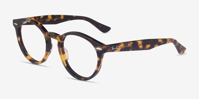 Ray-Ban RB7680V Larry Yellow Tortoise AcetateEyeglass Frames from EyeBuyDirect, Angle View