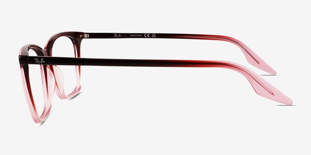 Ray-Ban RB5422 Red Gradient Pink AcetateEyeglass Frames from EyeBuyDirect, Side View