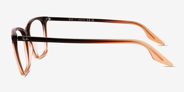 Ray-Ban RB5422 Brown Gradient Orange AcetateEyeglass Frames from EyeBuyDirect, Side View