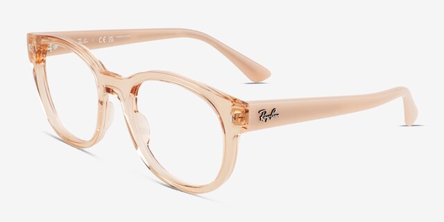 Ray-Ban RB7227 Clear Brown PlasticEyeglass Frames from EyeBuyDirect, Angle View