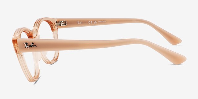 Ray-Ban RB7227 Clear Brown PlasticEyeglass Frames from EyeBuyDirect, Side View
