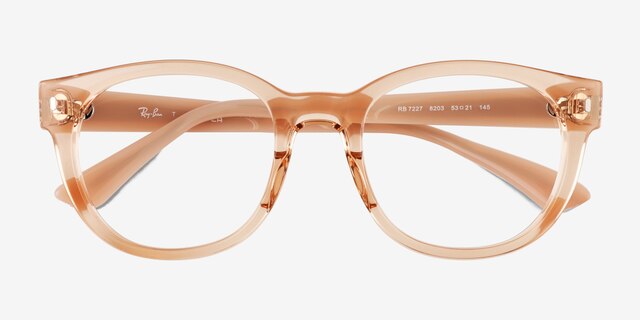 Ray-Ban RB7227 Clear Brown PlasticEyeglass Frames from EyeBuyDirect, Closed View