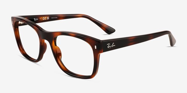 Ray-Ban RB7228 Tortoise PlasticEyeglass Frames from EyeBuyDirect, Angle View