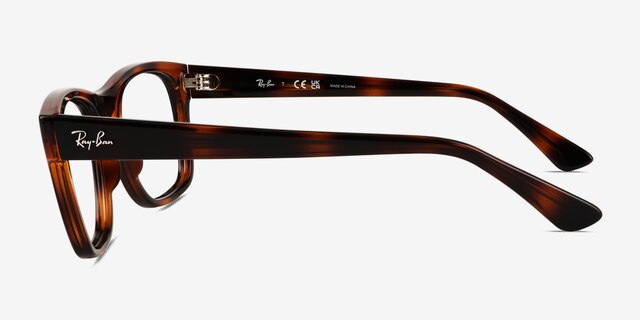 Ray-Ban RB7228 Tortoise PlasticEyeglass Frames from EyeBuyDirect, Side View