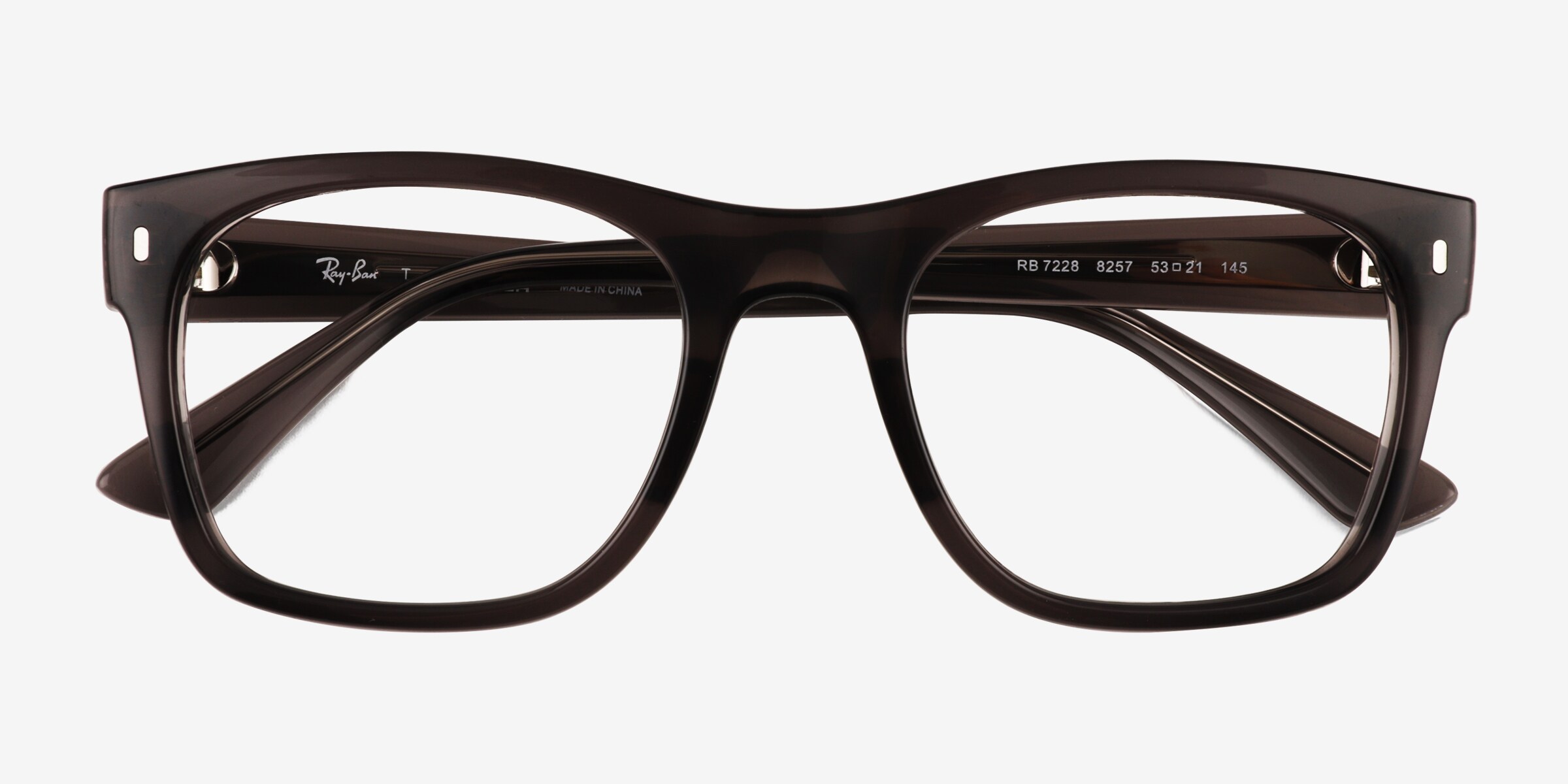 Ray-Ban RB7228 - Square Dark Gray Frame Eyeglasses | Eyebuydirect