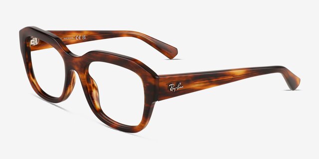 Ray-Ban RB7225 Leonid Striped Tortoise PlasticEyeglass Frames from EyeBuyDirect, Angle View