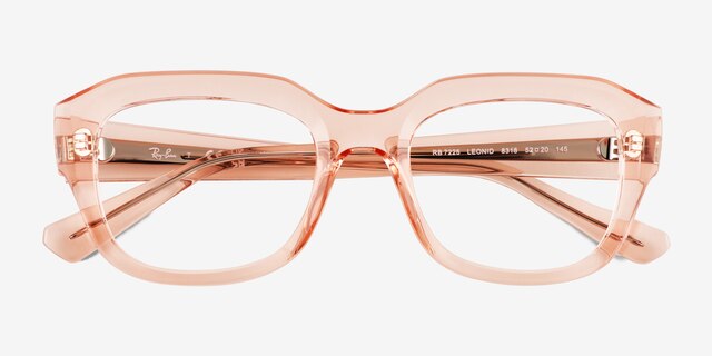 Ray-Ban RB7225 Leonid Transparent Pink PlasticEyeglass Frames from EyeBuyDirect, Closed View