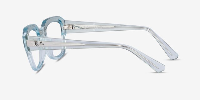 Ray-Ban RB7225 Leonid Transparent Blue PlasticEyeglass Frames from EyeBuyDirect, Side View