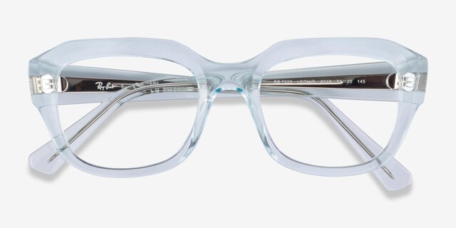 Ray-Ban RB7225 Leonid Transparent Blue PlasticEyeglass Frames from EyeBuyDirect, Closed View