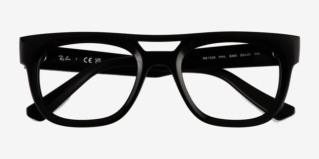 Ray-Ban RB7226 Phil Black PlasticEyeglass Frames from EyeBuyDirect, Closed View