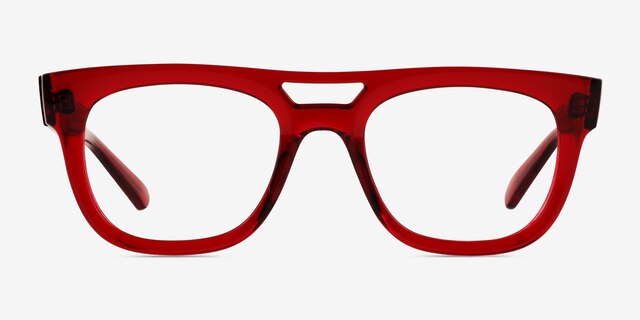 Ray-Ban RB7226 Phil Transparent Red PlasticEyeglass Frames from EyeBuyDirect, Front View