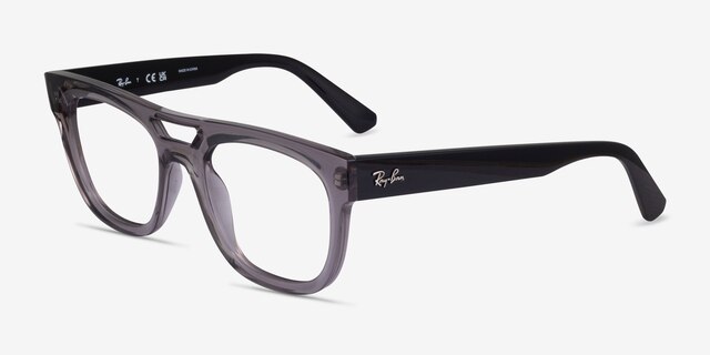 Ray-Ban RB7226 Phil Clear Gray PlasticEyeglass Frames from EyeBuyDirect, Angle View