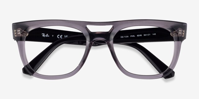 Ray-Ban RB7226 Phil Clear Gray PlasticEyeglass Frames from EyeBuyDirect, Closed View