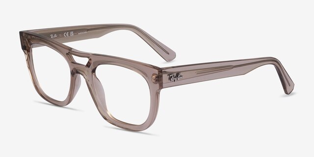 Ray-Ban RB7226 Phil Clear Brown PlasticEyeglass Frames from EyeBuyDirect, Angle View