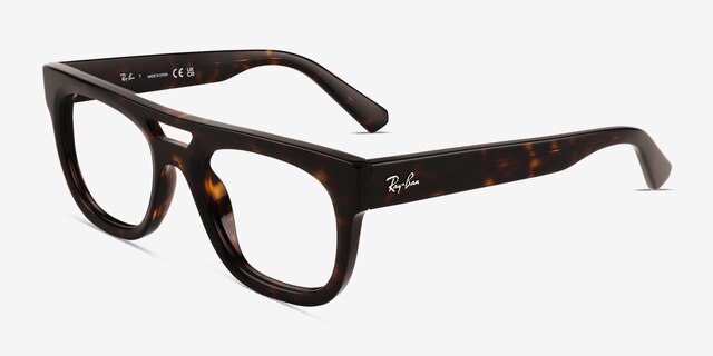 Ray-Ban RB7226 Phil Tortoise PlasticEyeglass Frames from EyeBuyDirect, Angle View