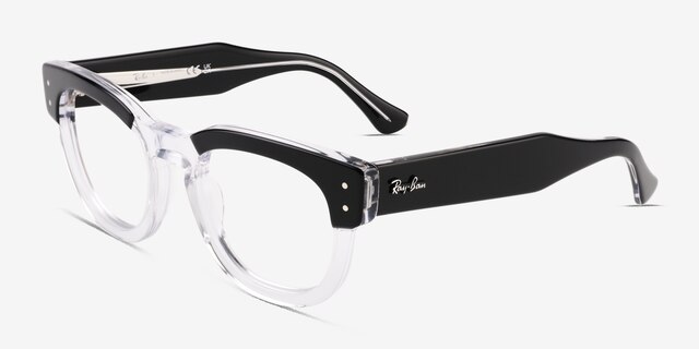 Ray-Ban RB0298V Mega Hawkeye Black Clear AcetateEyeglass Frames from EyeBuyDirect, Angle View