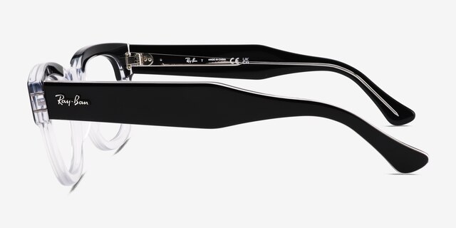Ray-Ban RB0298V Mega Hawkeye Black Clear AcetateEyeglass Frames from EyeBuyDirect, Side View