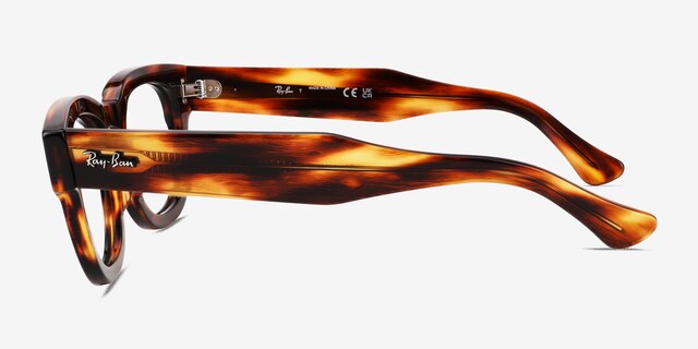 Ray-Ban RB0298V Mega Hawkeye Striped Tortoise AcetateEyeglass Frames from EyeBuyDirect, Side View