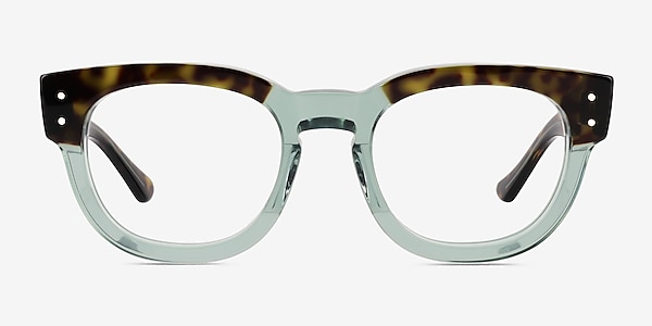 Ray-Ban RB0298V Mega Hawkeye Tortoise Transparent Green Acetate Eyeglass Frames
